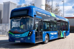 One of the new hydrogen powered buses at the Metrobus depot in Crawley
